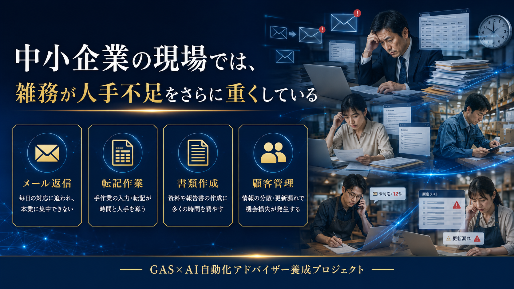 中小企業の業務負担